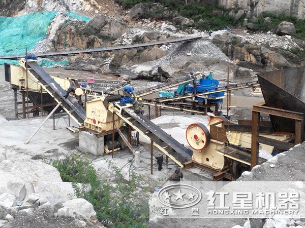 一天400噸河卵石制砂生產(chǎn)線(xiàn)方案二現(xiàn)場(chǎng)