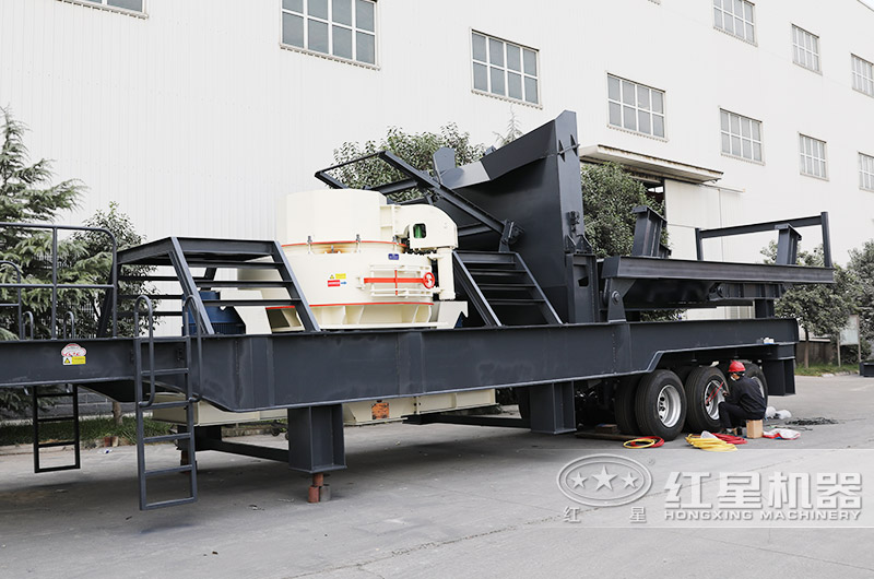 移動沖擊式制砂機(jī)，碎砂+篩分，級配合理